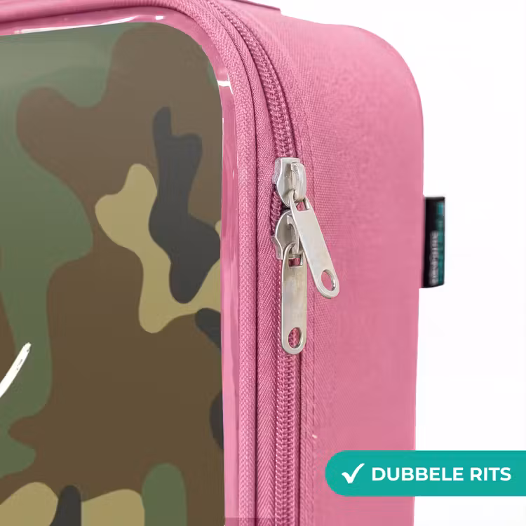 Valise enfant - Rose - Camouflage vert avec couleur sable — 7