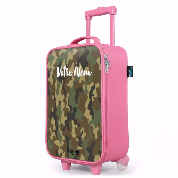 Valise enfant - Rose - Camouflage vert avec couleur sable — 8