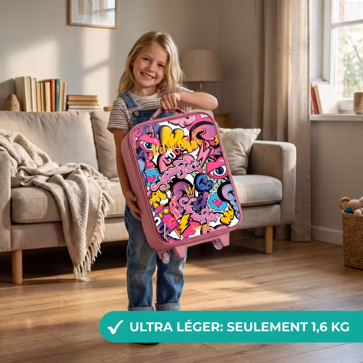 Valise enfant - Rose - Graffiti féminin — 3