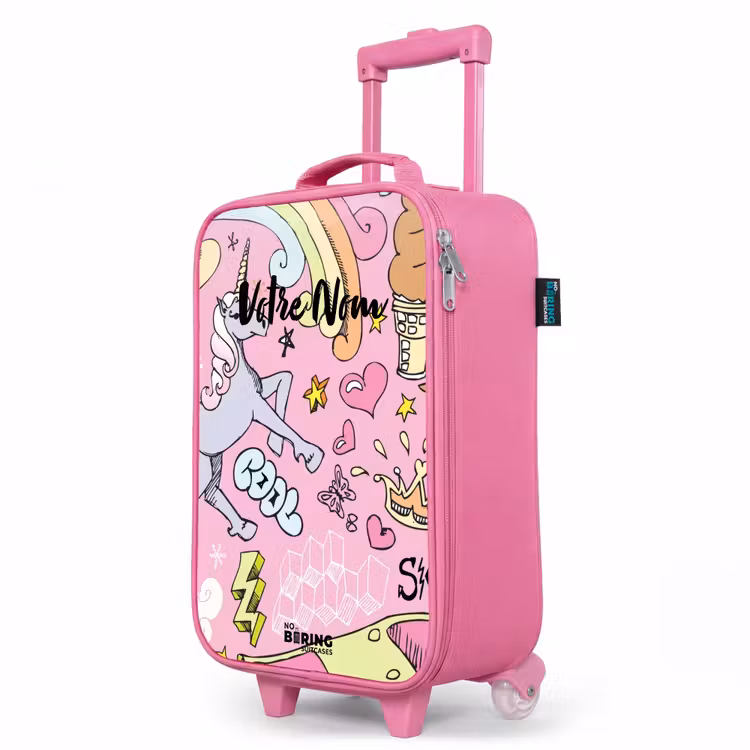 Valise enfant - Rose - Gribouillis de licorne — 8