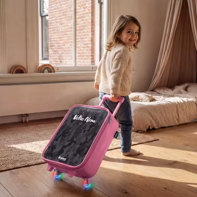 Valise enfant - Rose - Imprimé camouflage vert — 2