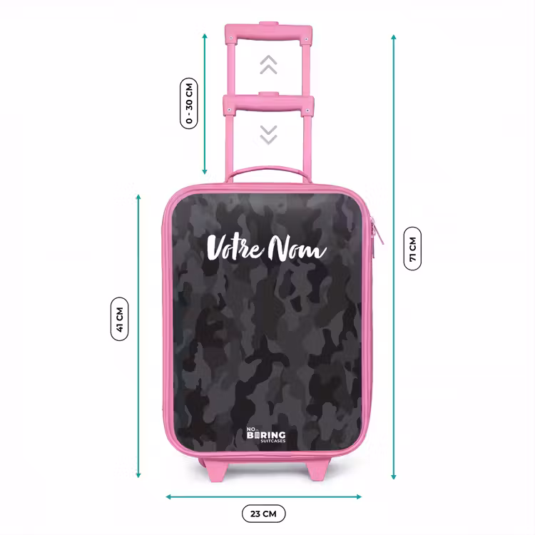 Valise enfant - Rose - Imprimé camouflage vert — 6