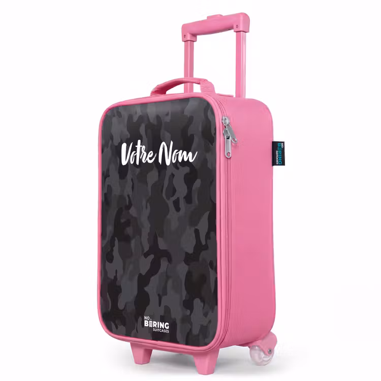 Valise enfant - Rose - Imprimé camouflage vert — 8