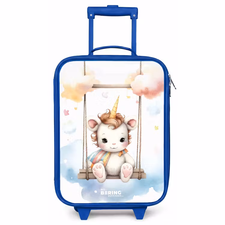 Valise enfant - Bleu - Bébé licorne à bercer — 1