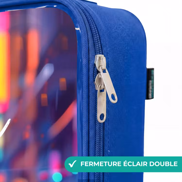 Valise enfant - Bleu - Voiture de nuit au néon — 7