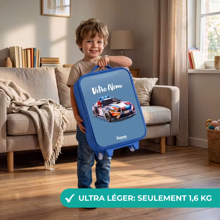 Valise enfant - Bleu - Voiture de police éblouissante — 3