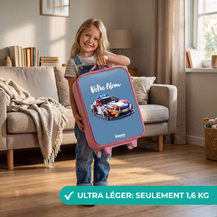Valise enfant - Rose - Voiture de police éblouissante — 3