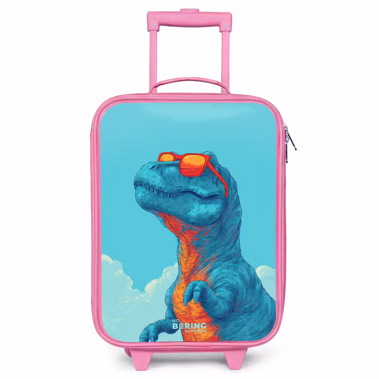Valise enfant - Rose - Dino avec lunettes de soleil — 1