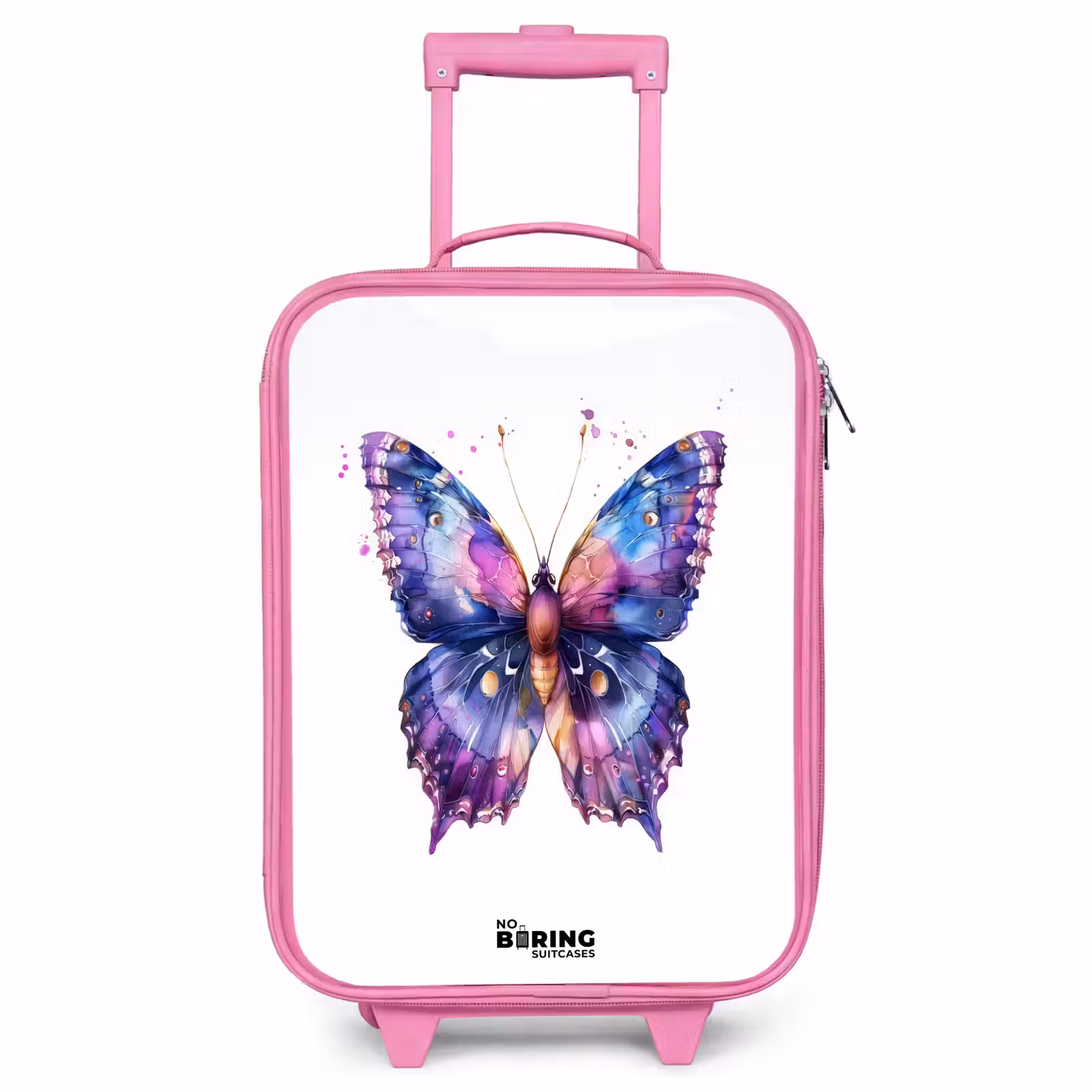 Valise enfant - Rose - Papillon violet — 1