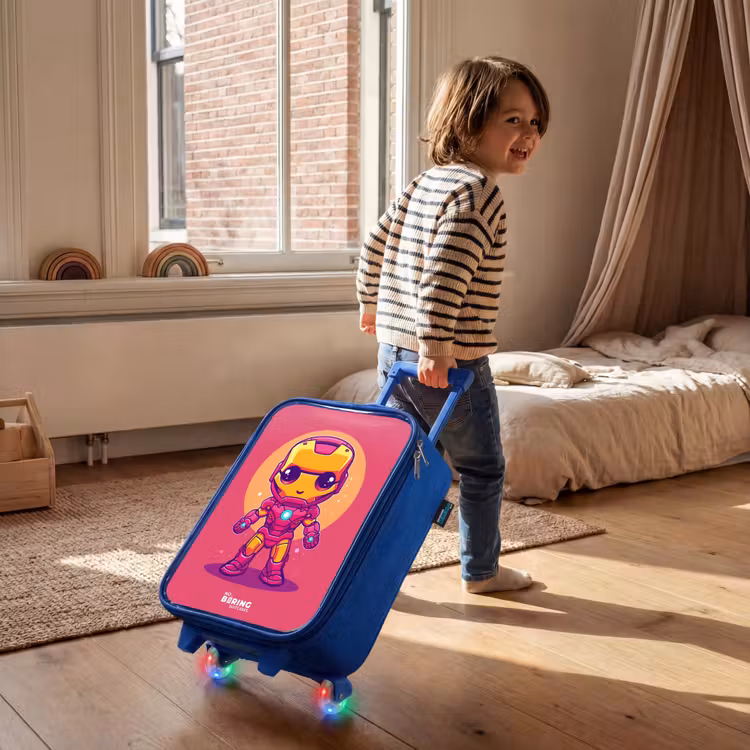 Valise enfant - Bleu - Ranger rose — 2