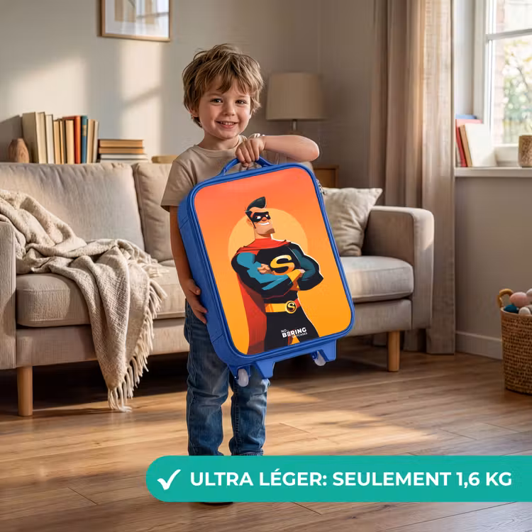 Valise enfant - Bleu - Super-héros ensoleillé — 3
