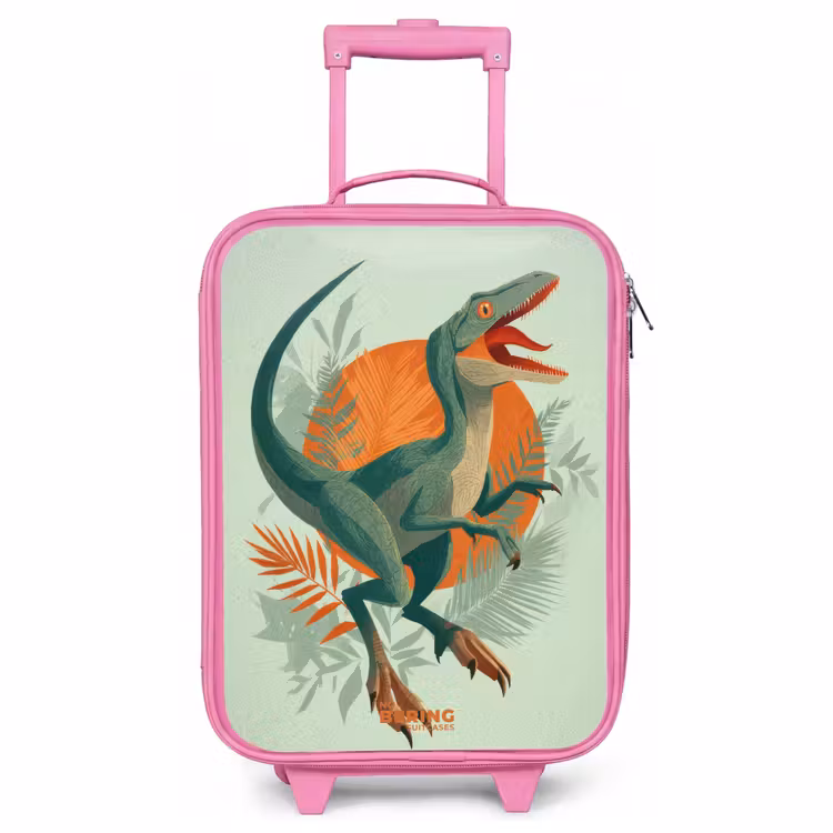 Valise enfant - Rose - Chasseur rôdeur avec des feuilles — 1