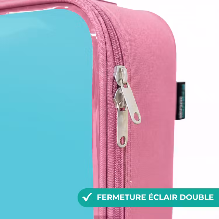 Valise enfant - Rose - Dino avec lunettes de soleil — 7