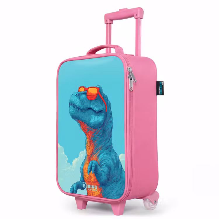 Valise enfant - Rose - Dino avec lunettes de soleil — 8
