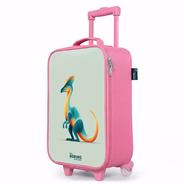 Valise enfant - Rose - Dino élégant avec peigne — 8