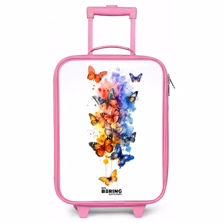 Valise enfant - Rose - Essaim de papillons — 1
