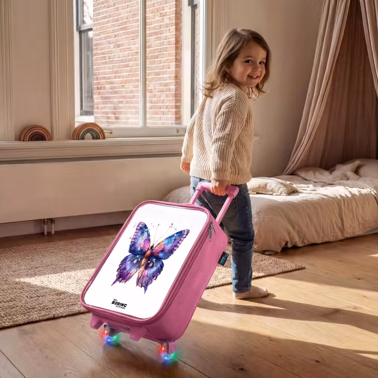 Valise enfant - Rose - Papillon violet — 2