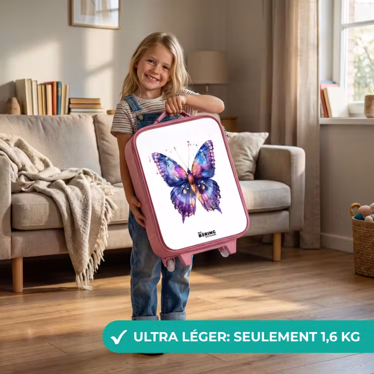 Valise enfant - Rose - Papillon violet — 3