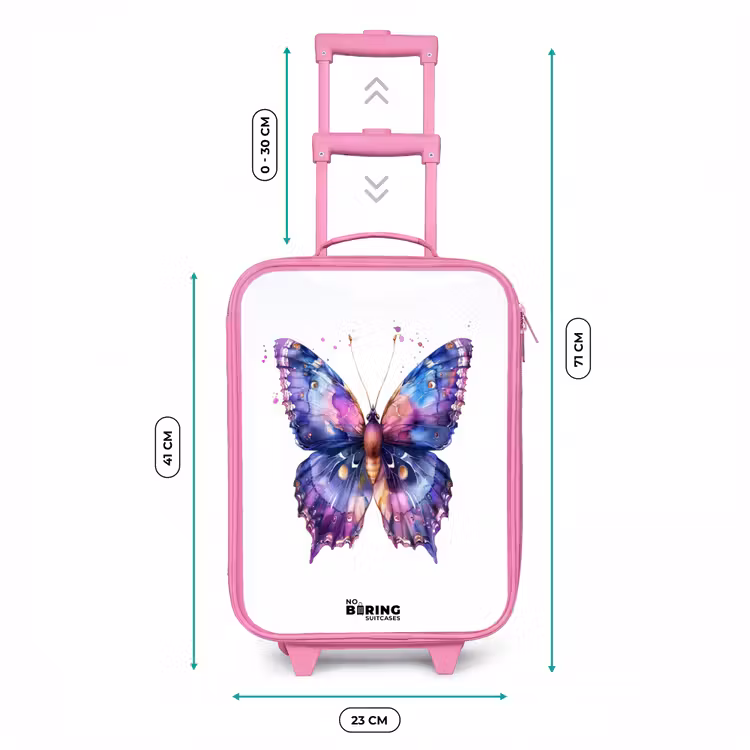 Valise enfant - Rose - Papillon violet — 6