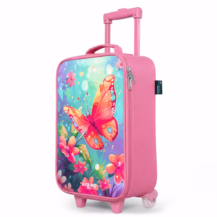 Valise enfant - Rose - Superbe papillon — 8