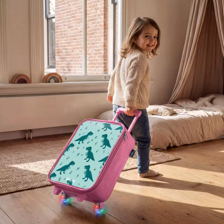 Valise enfant - Rose - T. rex amical entre les pistes — 2