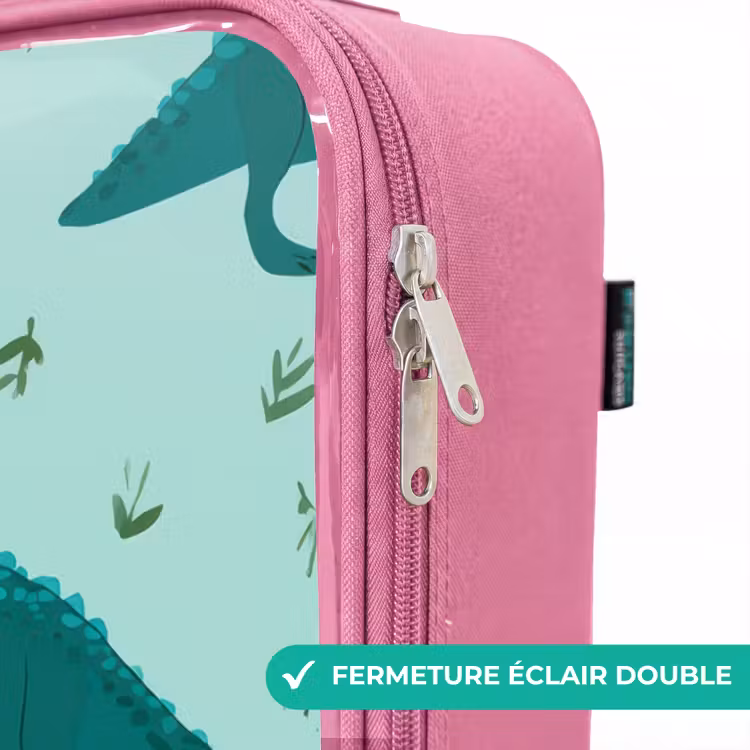 Valise enfant - Rose - T. rex amical entre les pistes — 7