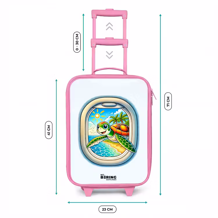Valise enfant - Rose - Tortue sur une plage tropicale — 6