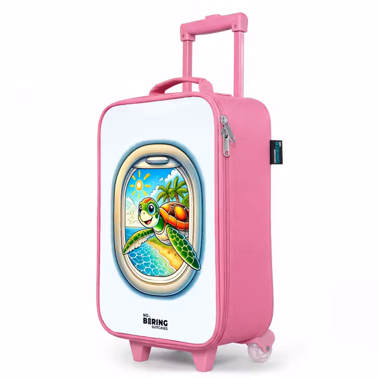 Valise enfant - Rose - Tortue sur une plage tropicale — 8