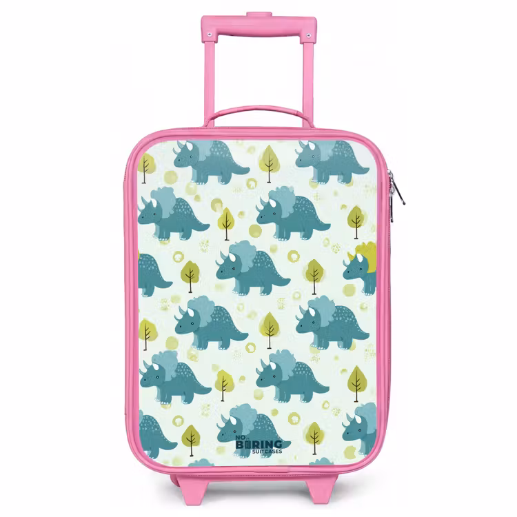 Valise enfant - Rose - Triceratops parmi les arbres — 1