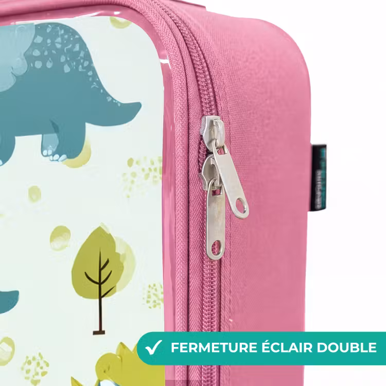 Valise enfant - Rose - Triceratops parmi les arbres — 7