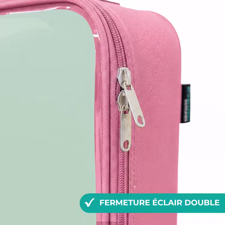 Valise enfant - Rose - Un dino robuste avec de grands yeux — 7
