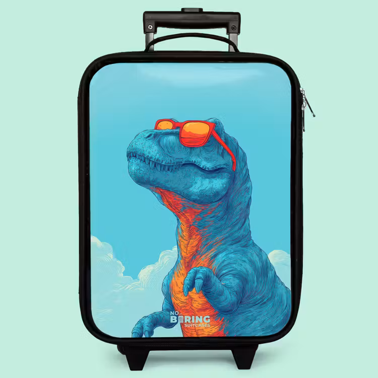 Valise enfant - Dino avec lunettes de soleil — 3