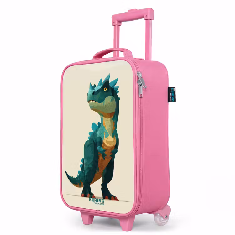 Valise enfant - Rose - Dinoïde cornu au regard acéré — 8