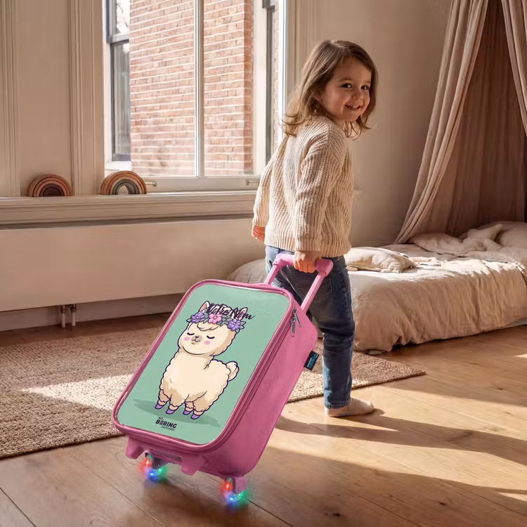 Valise enfant - Rose - Kawai - Alpaga - Vert — 2