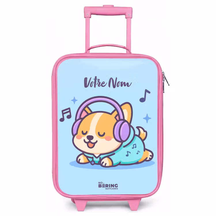Valise enfant - Rose - Kawai - Chien - Musique — 1