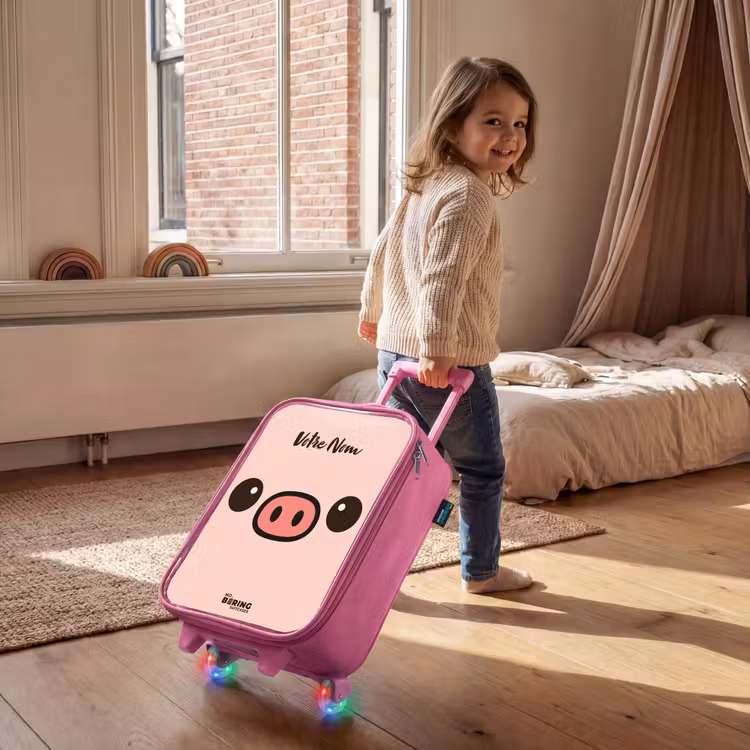 Valise enfant - Rose - Kawai - Cochon - Rose — 2