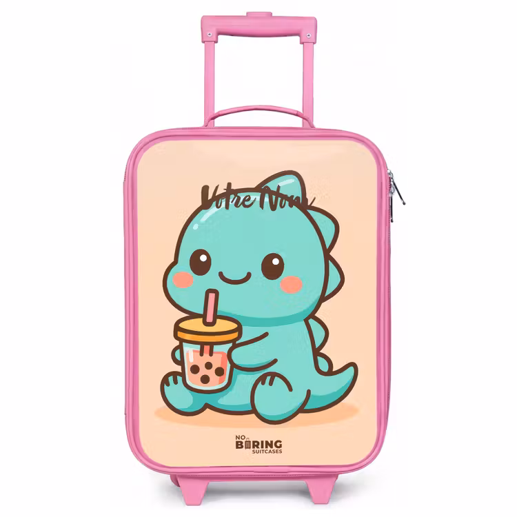 Valise enfant - Rose - Kawai - Dino - Bubbletea — 1