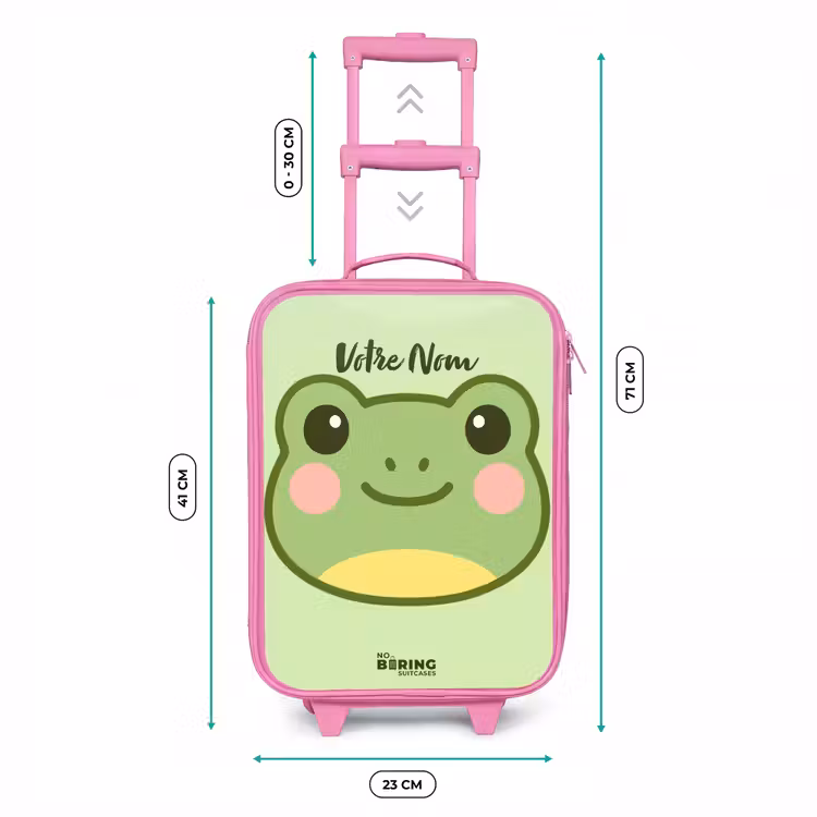 Valise enfant - Rose - Kawai - Grenouille - Vert — 6