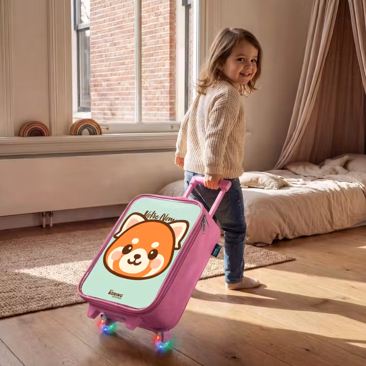 Valise enfant - Rose - Kawai - Panda rouge - Vert — 2