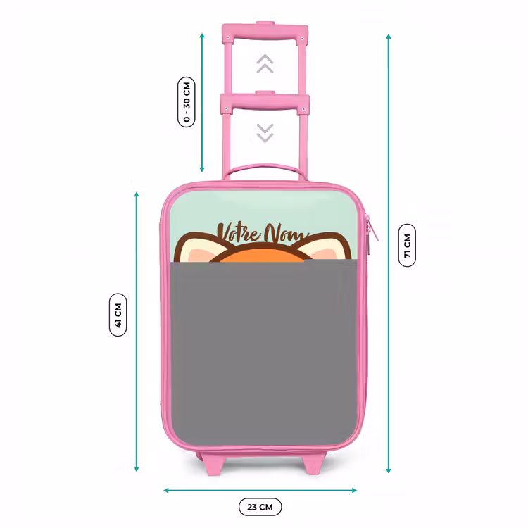 Valise enfant - Rose - Kawai - Panda rouge - Vert — 6