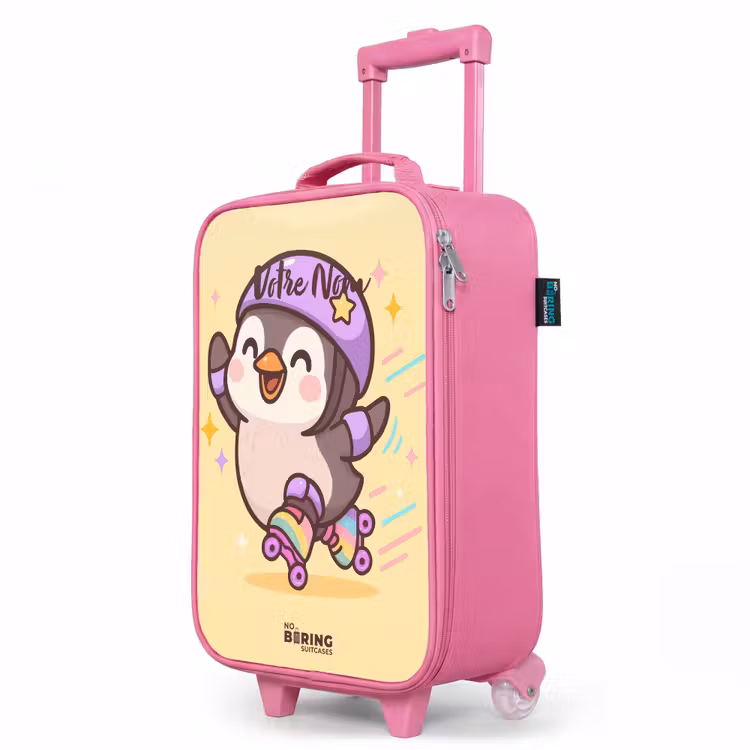 Valise enfant - Rose - Kawai - Pingouin - Patins à roulettes — 8