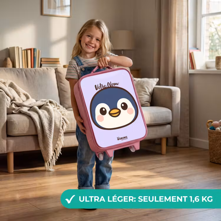 Valise enfant - Rose - Pingouin — 3