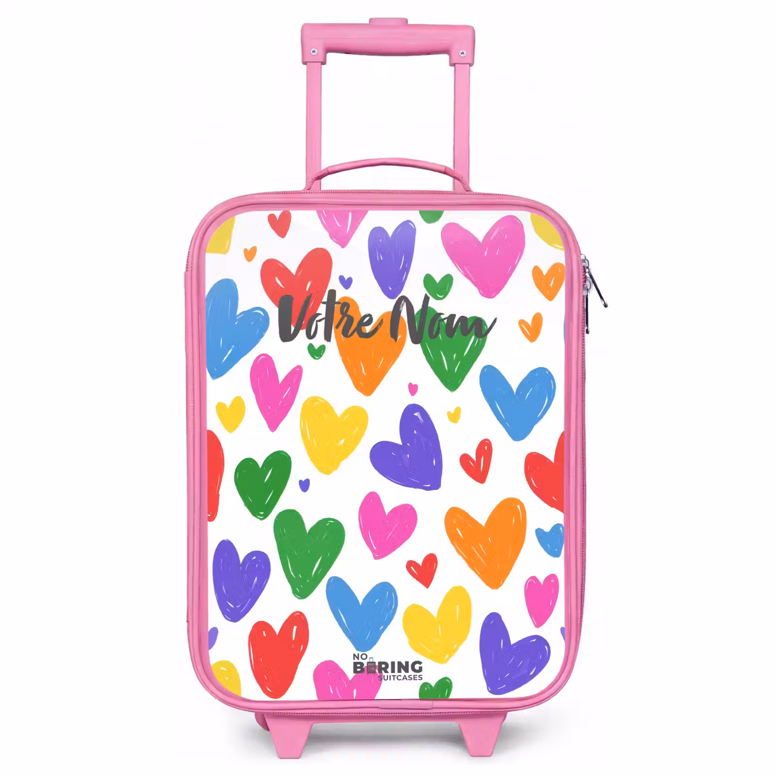 Valise enfant - Rose - Coeurs colorés — 1