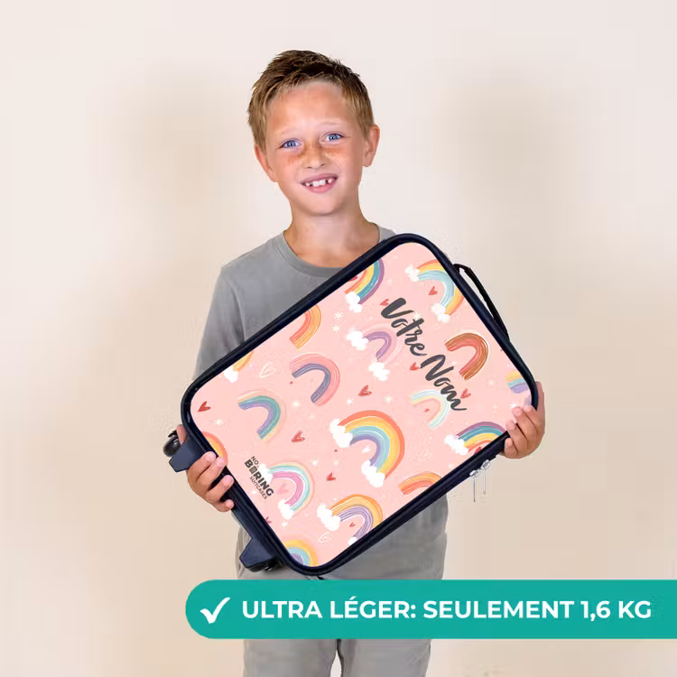 Valise enfant - Arcs-en-ciel sur fond rose — 2
