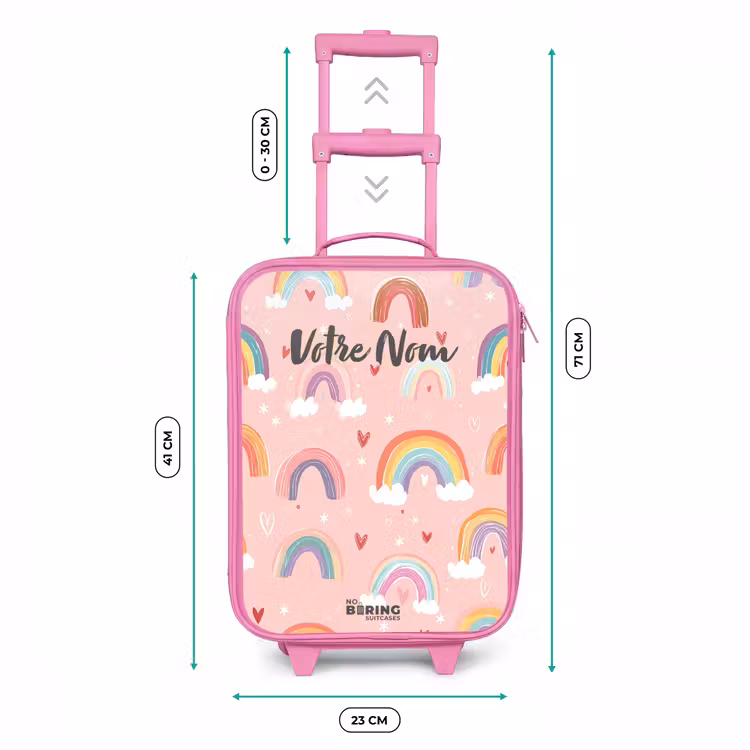 Valise enfant - Rose - Arcs-en-ciel sur fond rose — 6