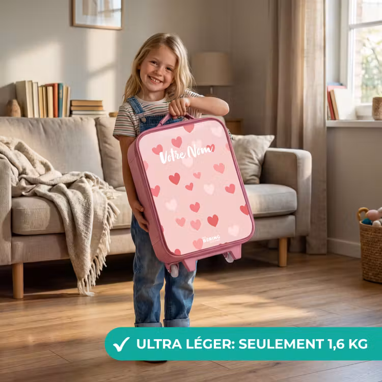 Valise enfant - Rose - Cœurs — 3