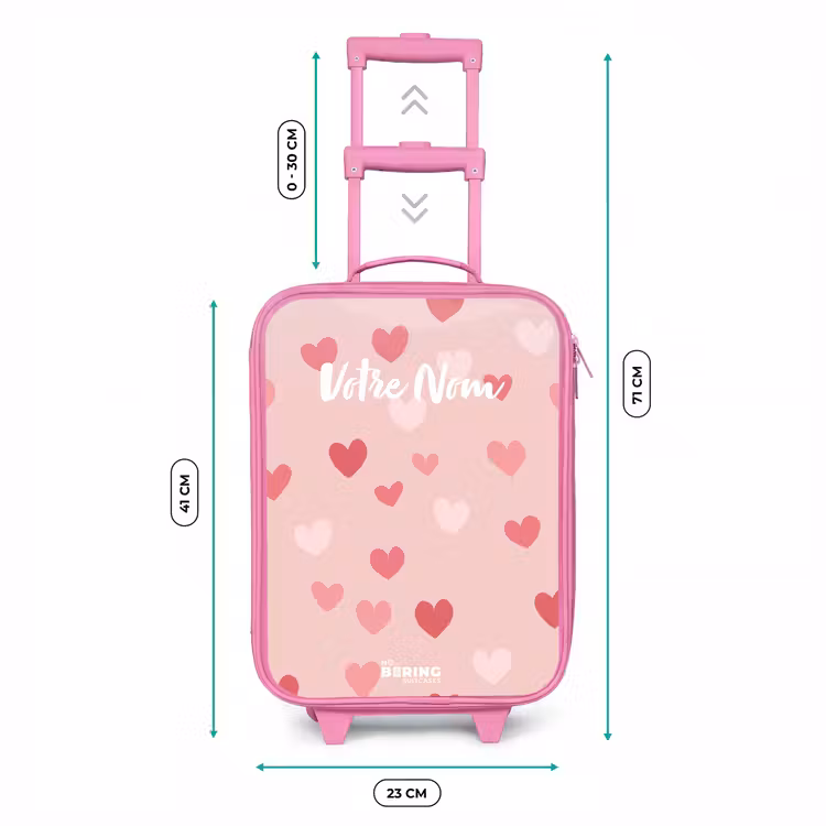 Valise enfant - Rose - Cœurs — 6