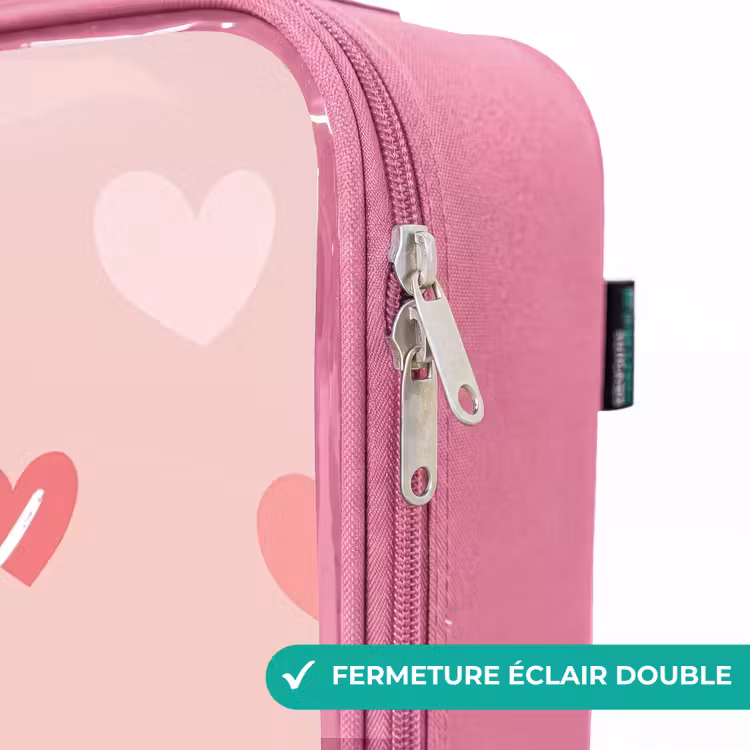 Valise enfant - Rose - Cœurs — 7