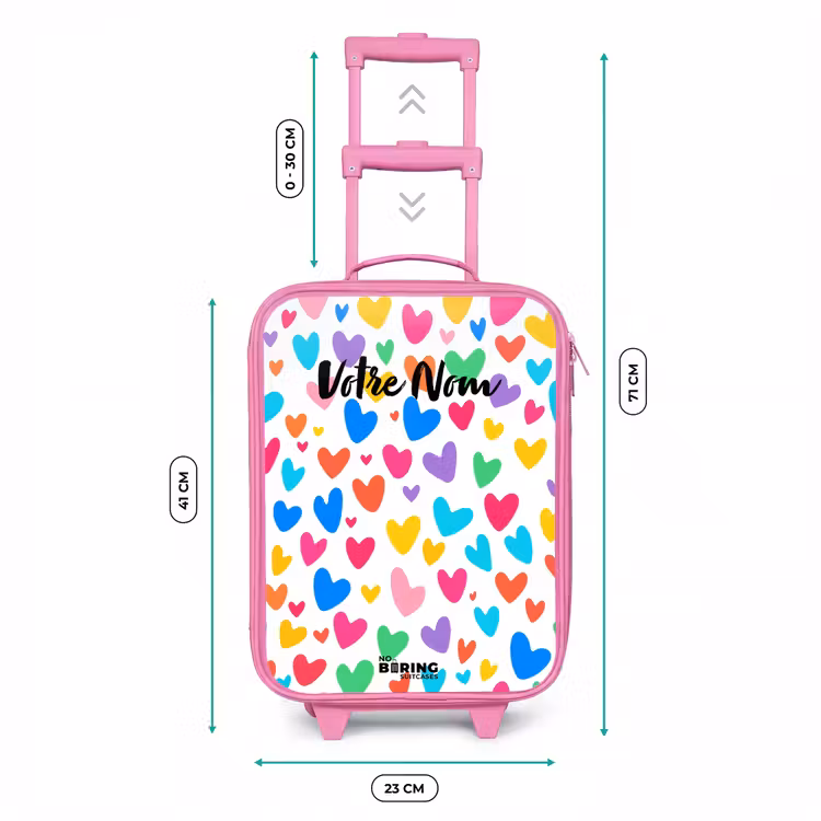 Valise enfant - Rose - Coeurs colorés — 6