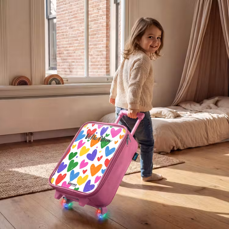 Valise enfant - Rose - Coeurs colorés — 2